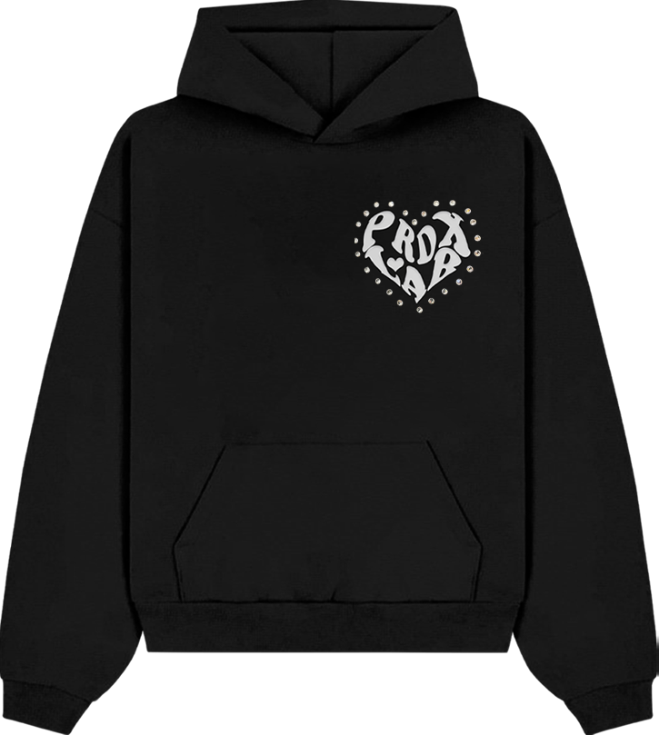 PRDXLAB HEART” - Pull-Over Hoodie (Black) – Paradox Lab