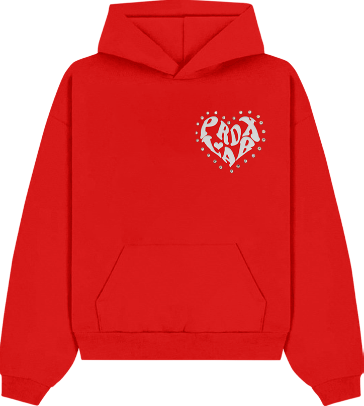 PRDXLAB HEART” - Pull-Over Hoodie (RED) – Paradox Lab