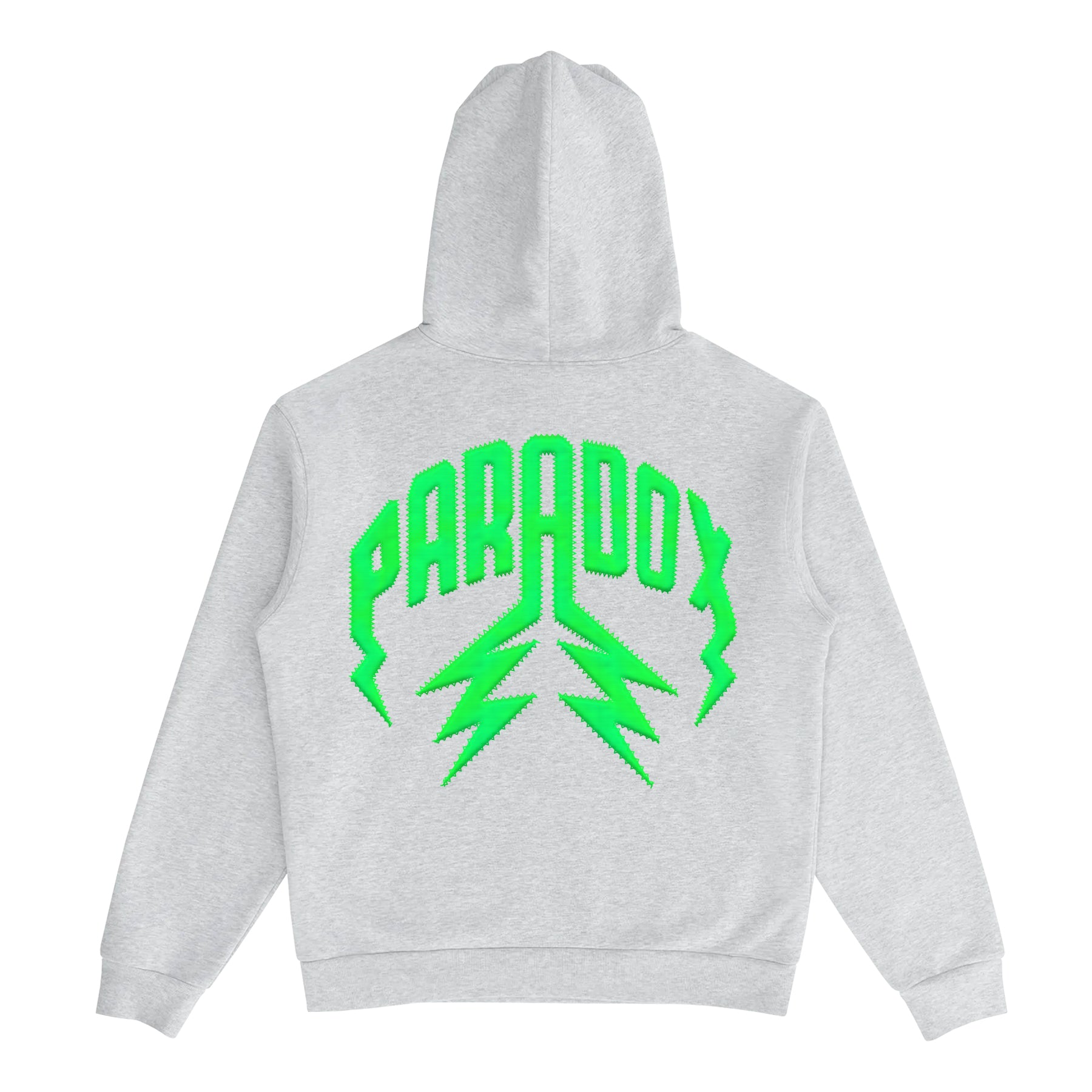 TWILLED LIGHTNING ARC LOGO PULL OVER HOODIE (GREY/GREEN) Paradox Lab TWILLED LIGHTNING ARC LOGO PULL OVER HOODIE (GREY/GREEN) Paradox Lab