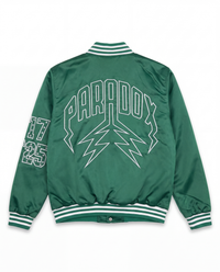 “Eagles” Satin Varsity Bomber Jacket (KELLY GREEN)