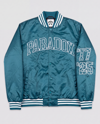 “Eagles” Satin Varsity Bomber Jacket (MIDNIGHT GREEN)