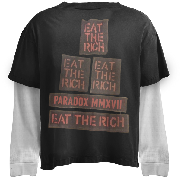 "EAT THE RICH" LAYERED LONG-SLEEVE TEE