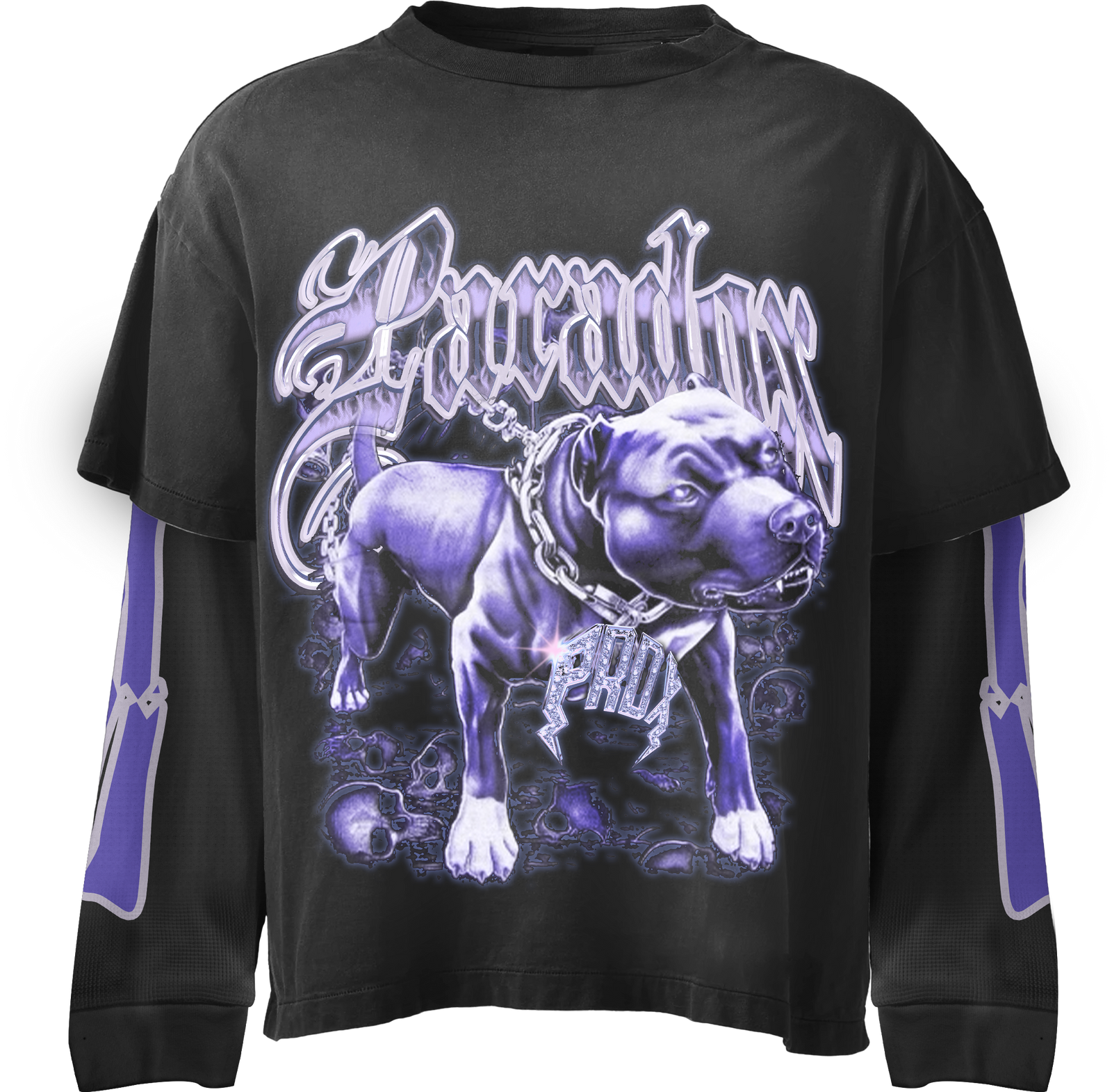 "DOG PENDANT" LAYERED LONG-SLEEVE TEE