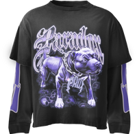 "DOG PENDANT" LAYERED LONG-SLEEVE TEE