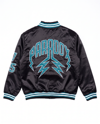 “Eagles” Satin Varsity Bomber Jacket (BLACK)