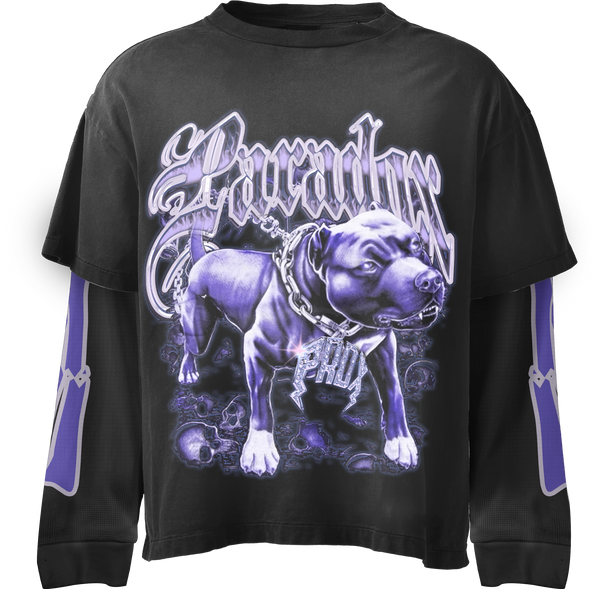 "DOG PENDANT" LAYERED LONG-SLEEVE TEE