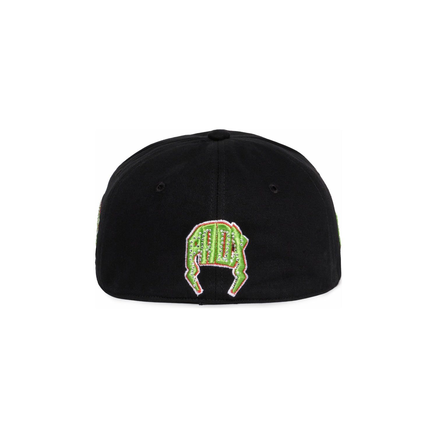 OLD VARSITY RHINESTONE FITTED HAT (BLACK/GREEN)