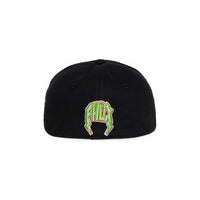 OLD VARSITY RHINESTONE FITTED HAT (BLACK/GREEN)