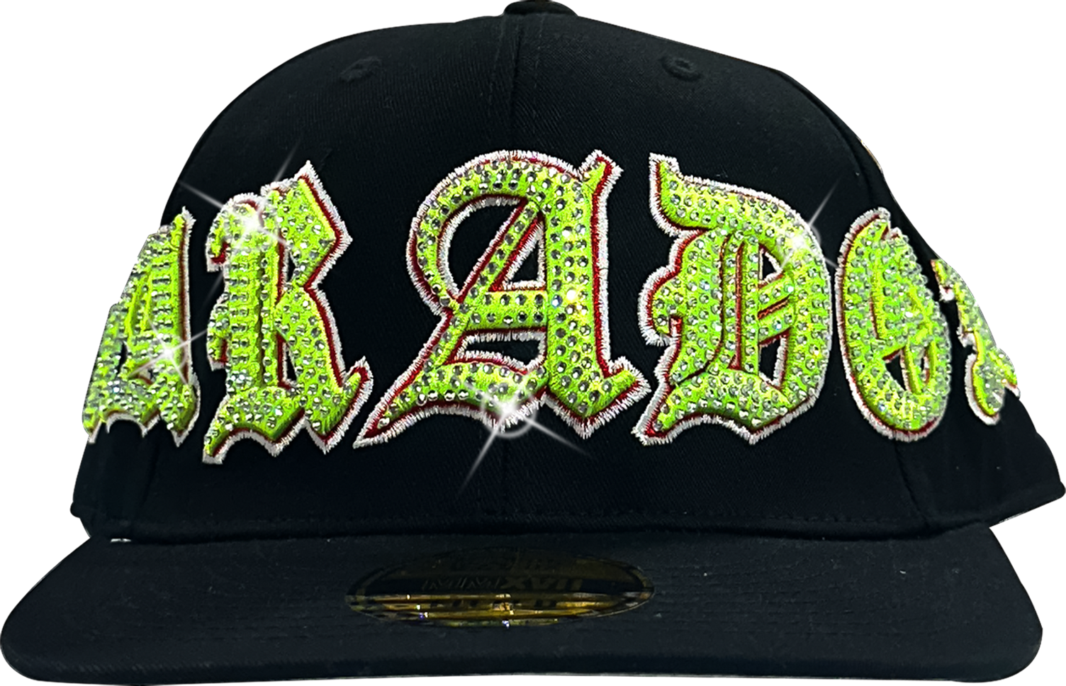 OLD VARSITY RHINESTONE FITTED HAT (BLACK/GREEN) – Paradox Lab