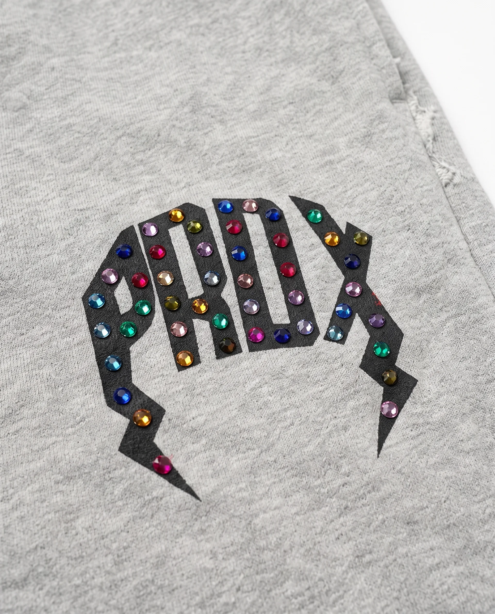 "Multi-colored Gem" Distressed Sweatshorts