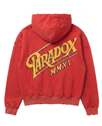 "CLASSIC SCRIPT" ZIP-UP HOODIE (RED)