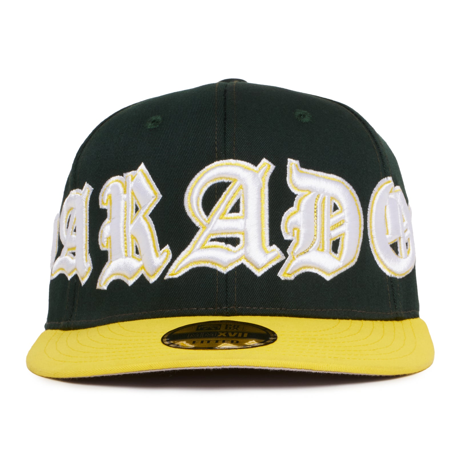 “Athletics” Fitted Hat (Green/Yellow)