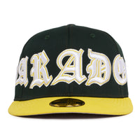 “Athletics” Fitted Hat (Green/Yellow)