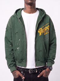 "CLASSIC SCRIPT" ZIP-UP HOODIE (GREEN)