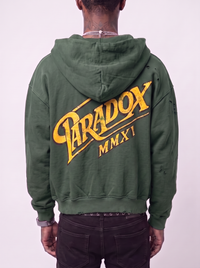 "CLASSIC SCRIPT" ZIP-UP HOODIE (GREEN)