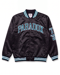 “Eagles” Satin Varsity Bomber Jacket (BLACK)