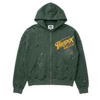 "CLASSIC SCRIPT" ZIP-UP HOODIE (GREEN)