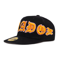 "OLD VARSITY" FITTED HAT (BLACK/ORANGE)