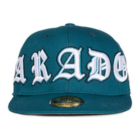 “EAGLES” FITTED HAT (MIDNIGHT GREEN/WHITE)