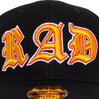 "OLD VARSITY" FITTED HAT (BLACK/ORANGE)