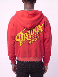 "CLASSIC SCRIPT" ZIP-UP HOODIE (RED)