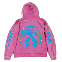 “IT’S TOO CROWDED” LIGHTNING ARC LOGO PULL-OVER HOODIE (PINK)