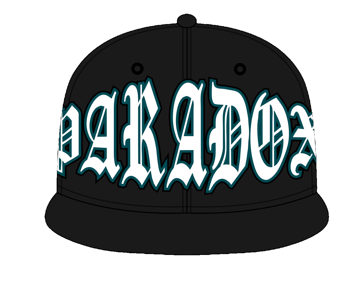 BIRDS FITTED HAT (BLACK/WHITE)