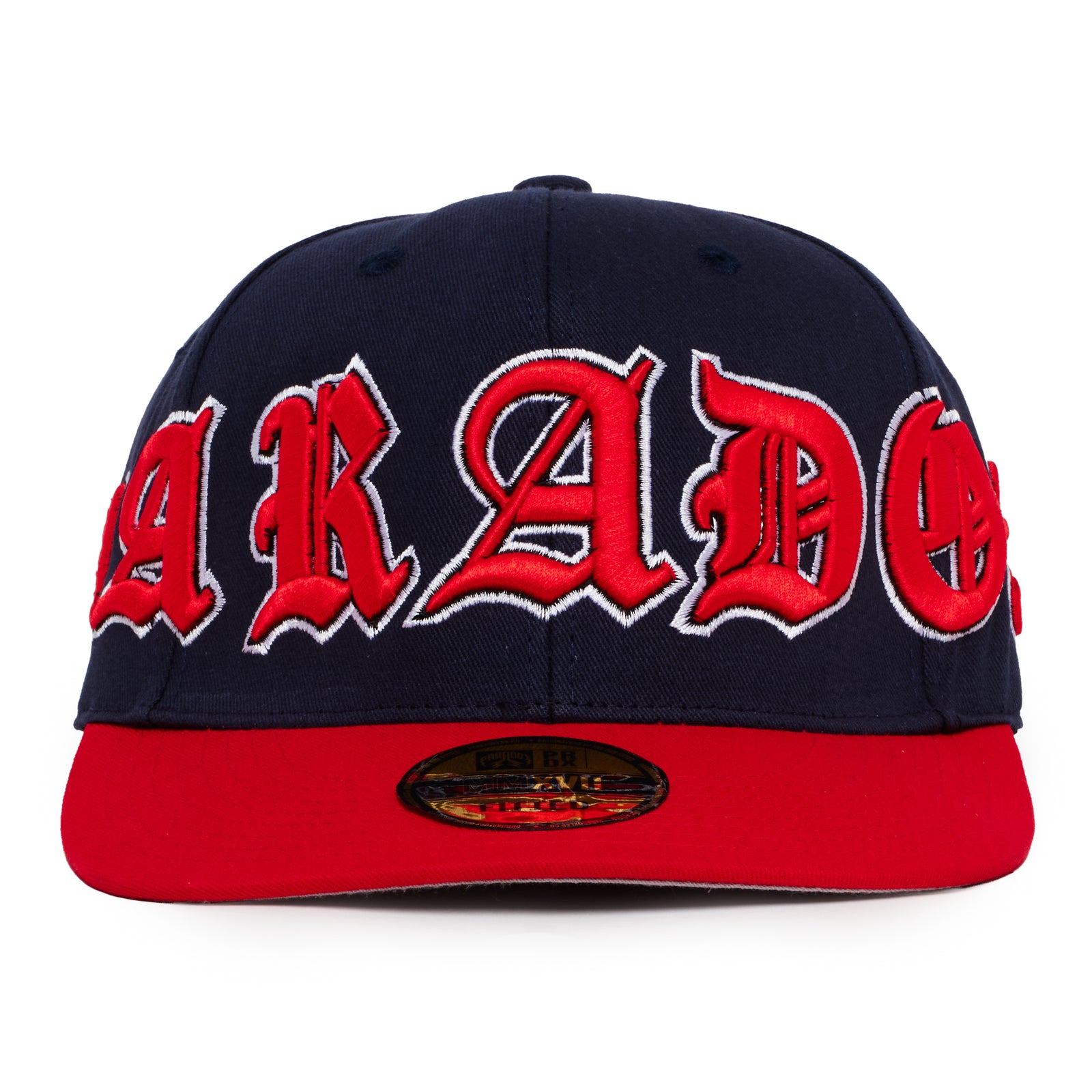 “Braves” Fitted Hat (Navy/Red)