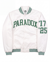 “Eagles” Satin Varsity Bomber Jacket (WHITE)