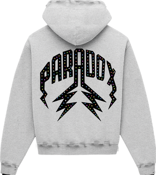 "Multi-colored Gem" Distressed Pull-Over Hoodie