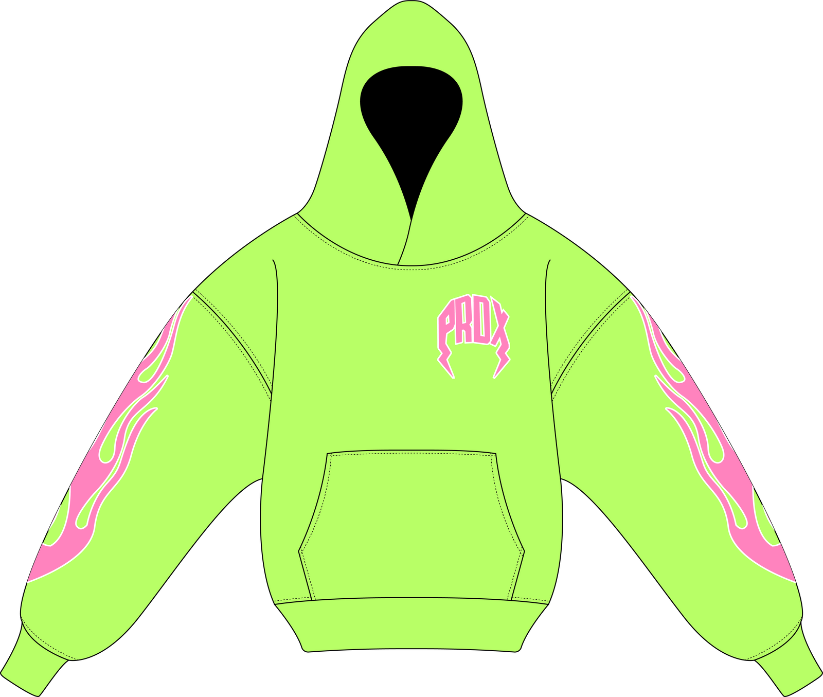 "KIWI V2" LIGHTNING ARC LOGO HOODIE (NEON LIME GREEN)