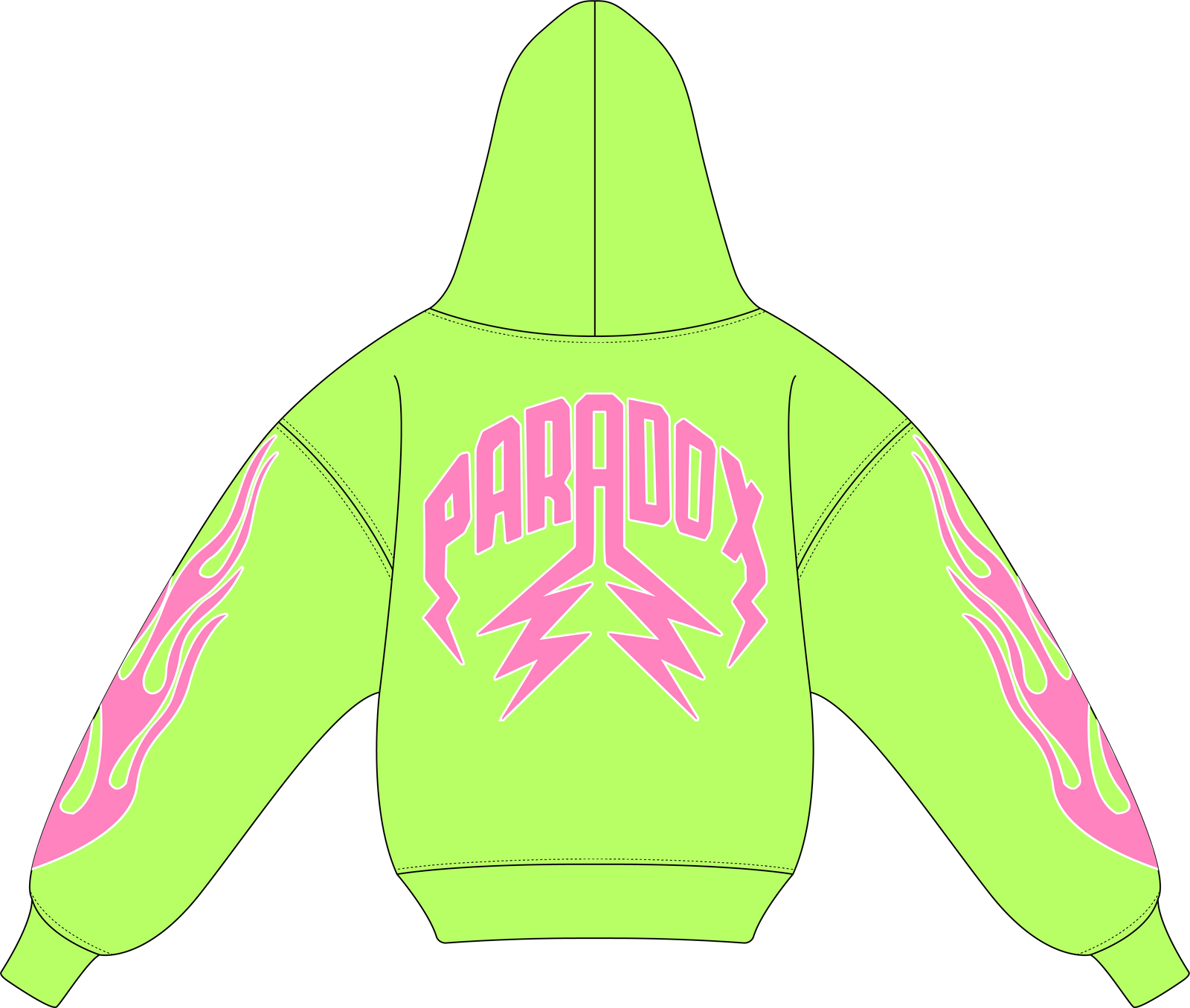 "KIWI V2" LIGHTNING ARC LOGO HOODIE (NEON LIME GREEN)