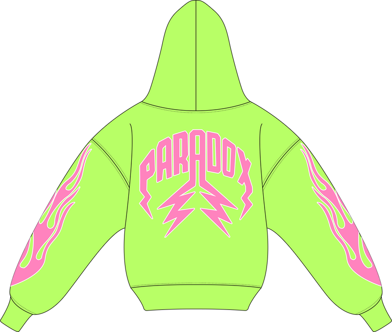 "KIWI V2" LIGHTNING ARC LOGO HOODIE (NEON LIME GREEN)