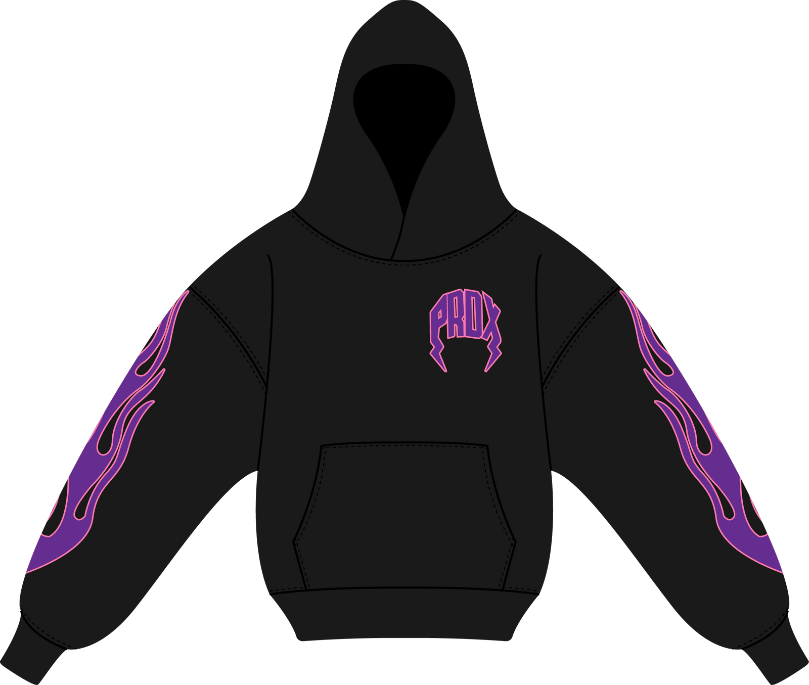"PURPLE REIGN V2" LIGHTNING ARC LOGO HOODIE (BLACK)