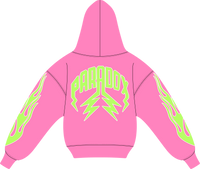 "STRAWBERRY V2" LIGHTNING ARC LOGO HOODIE (HOT PINK)