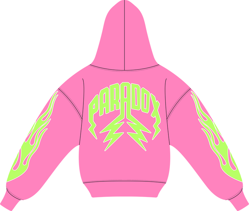 "STRAWBERRY V2" LIGHTNING ARC LOGO HOODIE (HOT PINK)