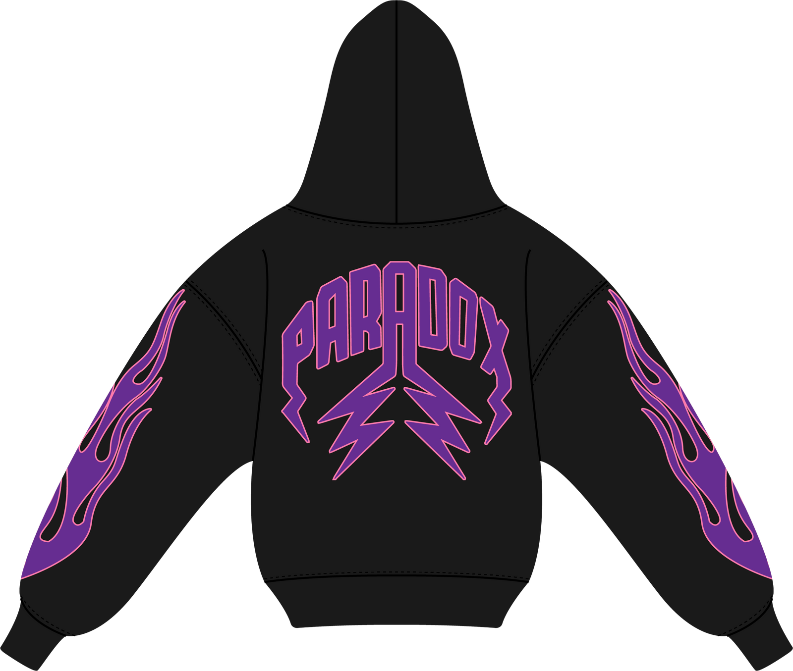 "PURPLE REIGN V2" LIGHTNING ARC LOGO HOODIE (BLACK)