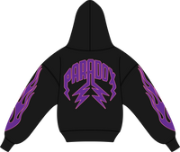 "PURPLE REIGN V2" LIGHTNING ARC LOGO HOODIE (BLACK)