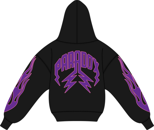 "PURPLE REIGN V2" LIGHTNING ARC LOGO HOODIE (BLACK)