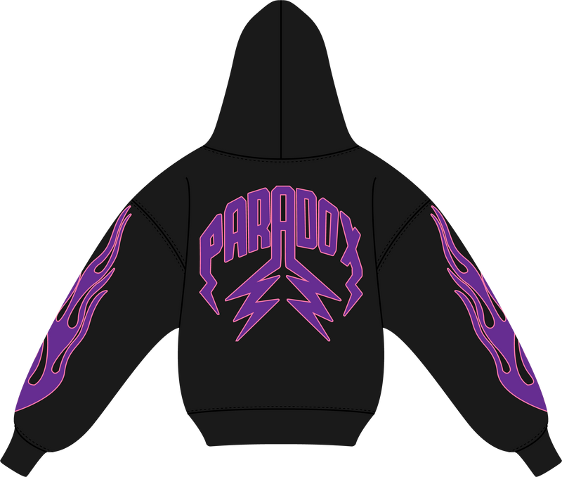 "PURPLE REIGN V2" LIGHTNING ARC LOGO HOODIE (BLACK)