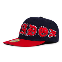“Braves” Fitted Hat (Navy/Red)