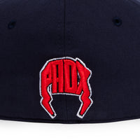 “Braves” Fitted Hat (Navy/Red)