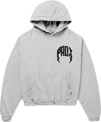 "Multi-colored Gem" Distressed Pull-Over Hoodie