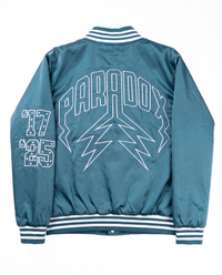 “Eagles” Satin Varsity Bomber Jacket (MIDNIGHT GREEN)