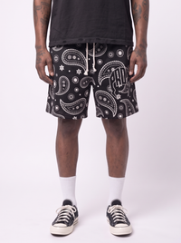 "PAISLEY PRINT" Mesh Shorts
