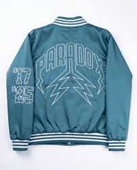 “Eagles” Satin Varsity Bomber Jacket (MIDNIGHT GREEN)