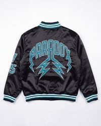 “Eagles” Satin Varsity Bomber Jacket (BLACK)