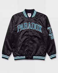 “Eagles” Satin Varsity Bomber Jacket (BLACK)