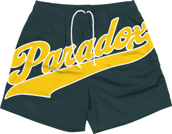 “Athletics” Mesh Shorts (Green/Yellow)