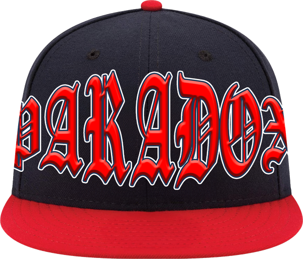 “Braves” Fitted Hat (Navy/Red)